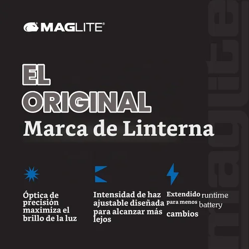 Vista 3 de Maglite ML50L LED linterna de 3 celdas C en caja de exhibición, color negro