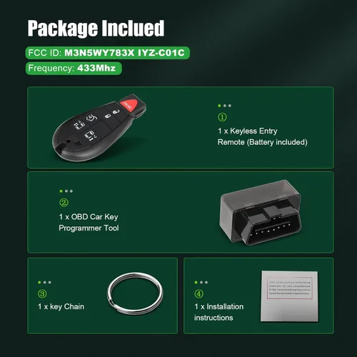 Vista 6 de SCITOO Llave remota con programador OBD herramienta de emparejamiento DIY para 2006-2017 para Chrysler para Dodge Grand Caravan para Volkswagen