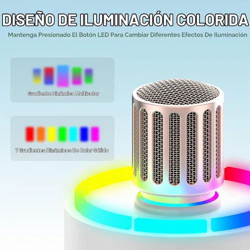 Vista 2 de Micrófonos inalámbricos, micrófono con conexión de chip uno a uno, luces LED controlables, duración de 40 horas, rango de 200 pies canto libre