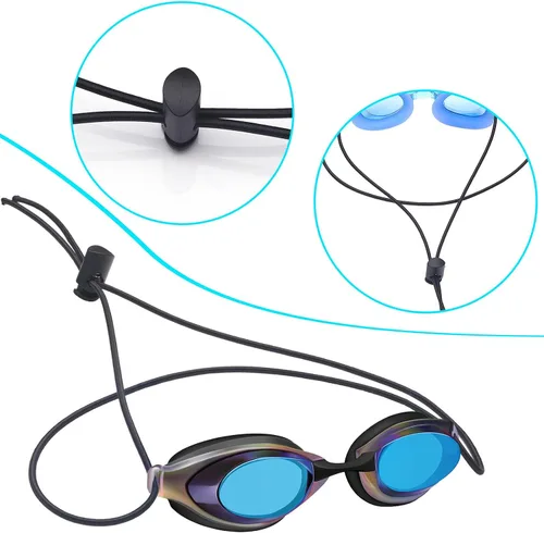 Vista 5 de Frienda 10 juegos de correas elásticas para gafas para nadar, correa de repuesto ajustable para gafas de natación con abrazadera de bloqueo