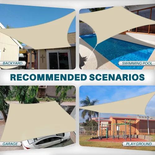 Vista 2 de Coarbor Toldo rectangular impermeable de 8 x 12 pies para dar sombra a patios, exteriores, jardines, pérgola, color beige