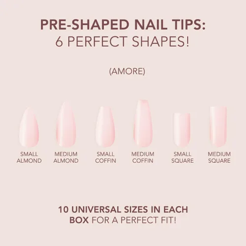 Vista 4 de Kiara Sky Uñas profesionales *NEW* Cover Gelly Tip Case Soft Gel extensiones de uñas (almendra mediana - Amore)