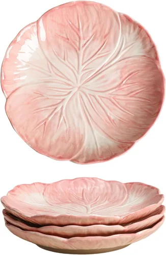 Vista 9 de Gaolinci Plato de cena de cerámica de dibujos animados de la serie Cabbage de 7.5 pulgadas (juego de 4)