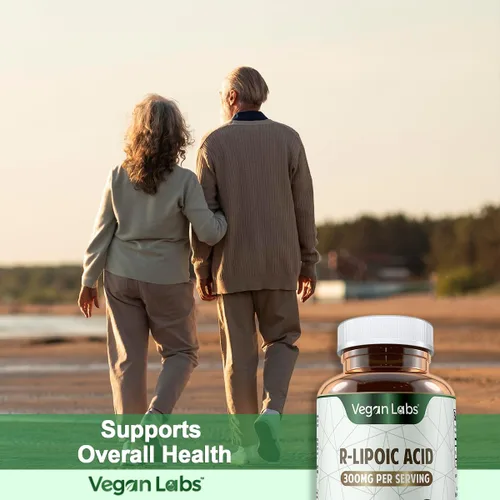 Vista 4 de Vegan Labs Ácido R-lipoico de 300 MG, 120 cápsulas veganas, apoya la energía celular y la protección antioxidante, sin gluten, sin OMG, suplemento