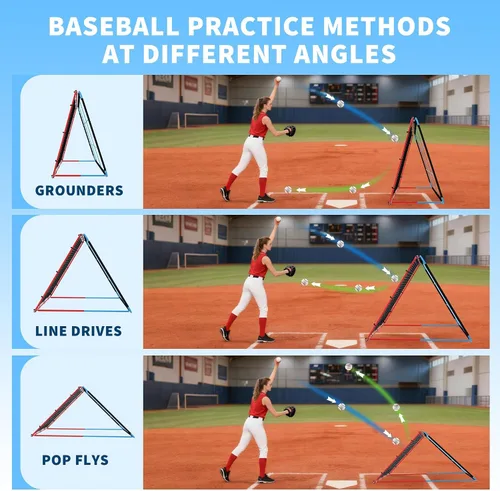 Vista 4 de 2-in-1 Baseball Pitching and Rebound Net, Trainer and Return Screen for Pitching Practice