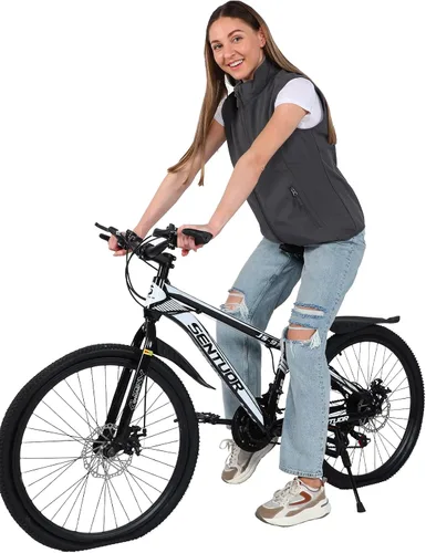 Vista 7 de fit space Chaleco ligero para mujer, chaleco suave sin mangas, resistente al viento, bolsillos con cremallera, ciclismo, senderismo, correr, golf