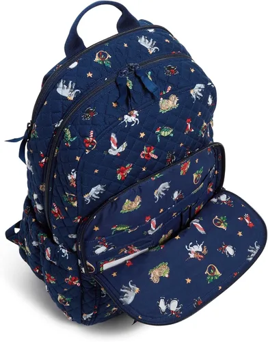 Vista 3 de Vera Bradley Mochila Campus de algodón para mujer Motivos de globo de nieve - Algodón reciclado