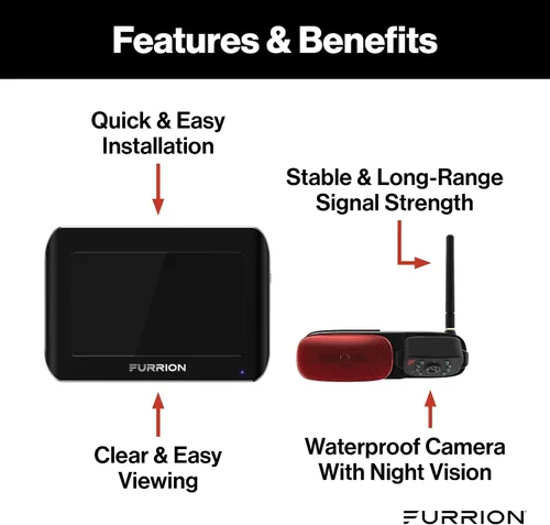 Vista 2 de Furrion Vision S - Sistema de cámara inalámbrica de respaldo para RV con monitor de 7 pulgadas, 1 trasero, visión nocturna infrarroja, visión gran