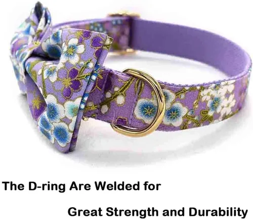 Vista 5 de Collar de perro con lazo, collares de perro resistentes con hebilla de liberación rápida, collares ajustables con corbatín para perros pequeños