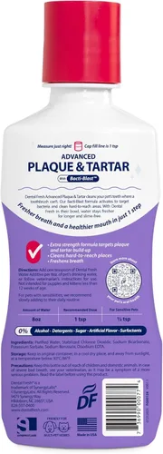 Vista 8 de Dental Fresh Aditivo de agua para perros y gatos, fórmula avanzada, 8 onzas líquidas, placa y sarro para cuidado bucal diario