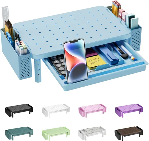 Vista 25 de WALI Soporte para monitor de computadora para escritorio, elevador Negro