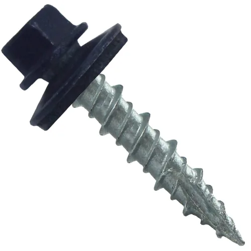 Vista 57 de Tornillos para techos de metal gris ABC 10 x 1 - Cabezal hexagonal - Arandela EPDM - Arandela de arranque automático/roscado - 1 bolsa - 250