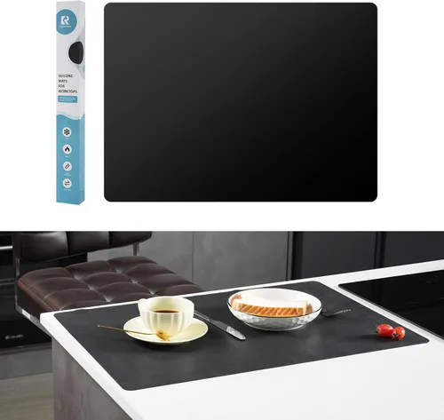 Vista 12 de KitchenRaku Tapete de silicona extra grande para protector de encimera de cocina, tapete grueso antiadherente resistente al calor, mantel individual
