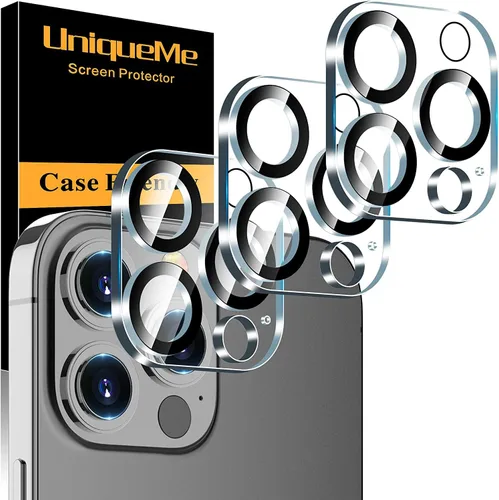 Vista 58 de UniqueMe para Paquete de 3 Protectores de Lente de Cámara para iPhone 15 Pro/iPhone 15 Pro Max, [Protección contra Caídas] [Compatible con Fundas]