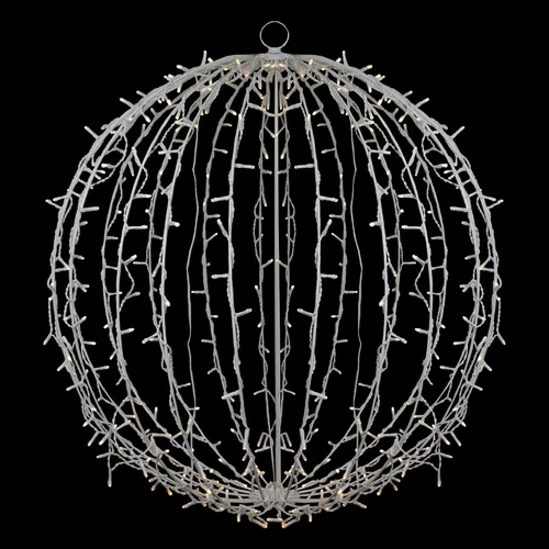 Vista 3 de Decoración navideña con esfera colgante 3D con iluminación LED, blanco cálido, 30 pulgadas