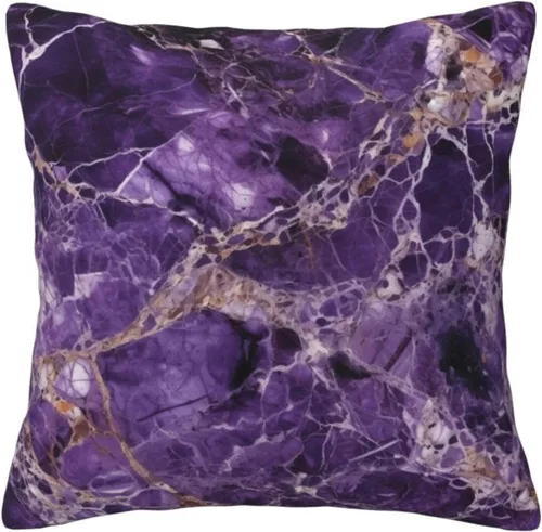 Vista 9 de Fundas de almohada con estampado de mármol morado, fundas de almohada suaves, fundas de almohada cuadradas, fundas de cojín decorativas para sofá