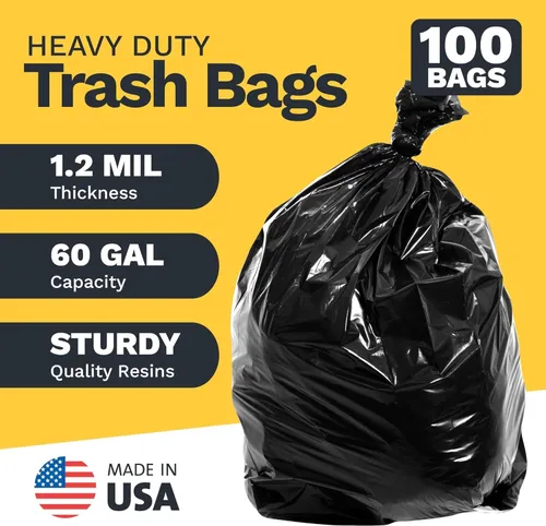Vista 3 de ToughBag Bolsas de basura de 55-60 galones (100 unidades) (negro, 58 x 38 pies)