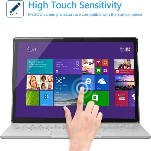 Vista 3 de Megoo Protector de pantalla para Surface Book 3 de 15 pulgadas, vidrio templado, transparente HD, dureza 9H, también para Microsoft Surface Book 2