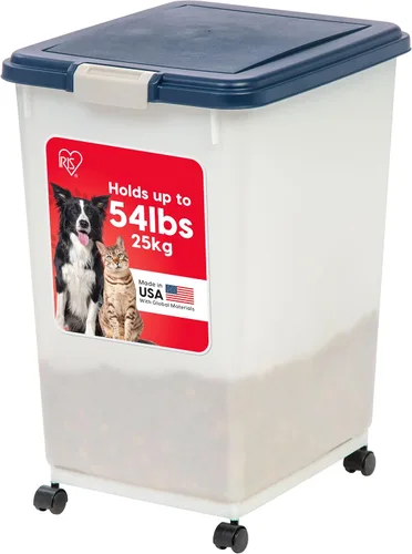 Vista 10 de IRIS USA Contenedor hermético de almacenamiento de alimentos para perros, hasta 40 libras, ruedas acoplables, para almacenamiento de alimentos