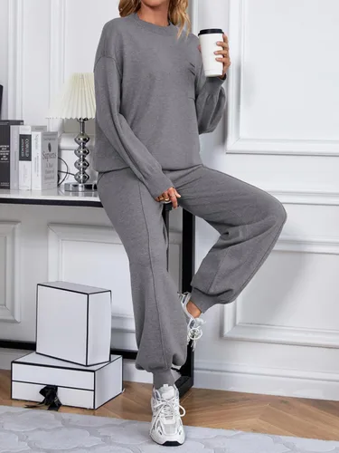 Vista 5 de SuperPrity Conjuntos de descanso para mujer, conjuntos de dos piezas de moda de manga larga, suéter de punto, ropa de otoño 2024