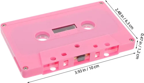 Vista 2 de Colorido Retro Cassette Tape Holder Decoraciones 2pcs Cintas de música en blanco para proyectos de bricolaje