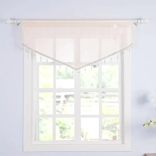 Vista 3 de Molaxhome Cortina festoneada cortina festoneada cortina transparente panel Beige