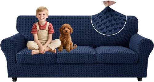 Vista 14 de MAXIJIN 2 fundas elásticas para sillón de sala de estar, fundas gruesas y suaves con brazos para perros, mascotas, protector de sofá individual
