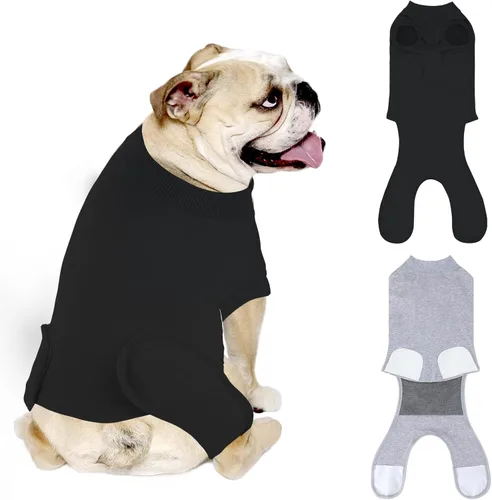 Vista 20 de Paquete de 2 unidades de algodón transpirable para perros de recuperación para después de esterilizar heridas abdominales, protectores profesionales