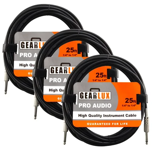 Vista 21 de Gearlux Cable de instrumento/cable de guitarra, 1/4 de pulgada, recto a recto, negro, 6 pies - paquete individual