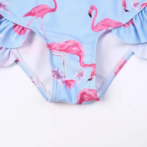 Vista 6 de QPANCY Trajes de baño de dos piezas para niñas con un hombro descubierto