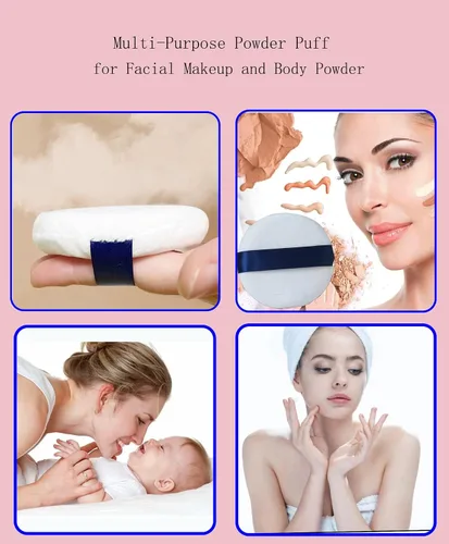 Vista 6 de Powder Puff - Polvo de maquillaje de terciopelo ultra suave lavable de 3.15 pulgadas para polvo facial, polvo fijador, polvo corporal, polvo suelto