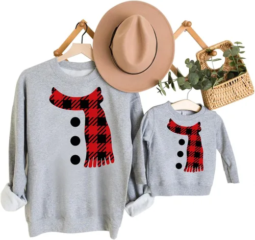 Vista 2 de Sudadera a juego para mamá y mí, trajes de Navidad para la familia, suéter feo de Navidad de manga larga