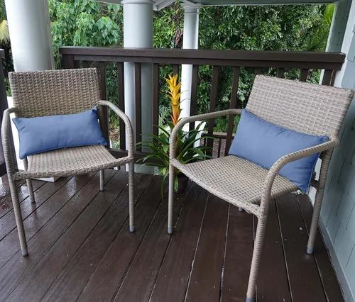 Vista 26 de Funda de almohada lumbar de tela de poliéster para interiores y exteriores, impermeable, rectangular, para todo tipo de clima, para muebles