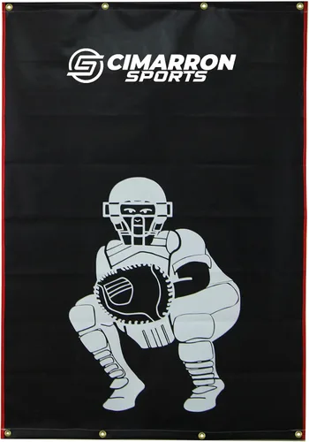 Vista 4 de Cimarron Sports Heavy Duty Dual Use 4' x 6' Black Vinyl Baseball Softball Batting Cage Backstop Net Protector and Pitcher Target Training Aid