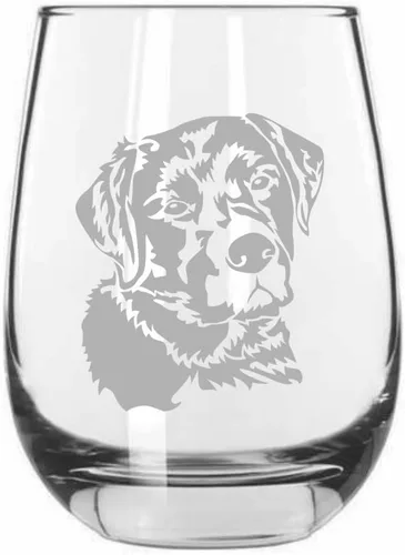 Vista 278 de Shar Pei (chino) - Vaso de vino sin tallo grabado para perro, 15.25 onzas