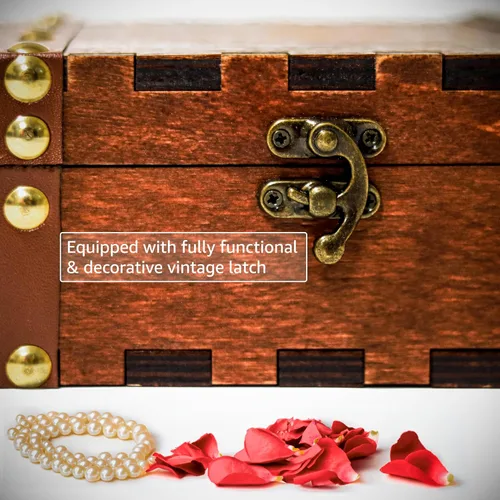 Vista 4 de Trademark Innovations Caja de regalo de boda, caja de memoria con tapa, caja de memoria para recuerdos, regalo de recién casados