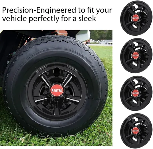 Vista 5 de CHEDA Fundas para ruedas de carrito de golf, tapas de cubo compatibles con Yamaha Club Car E-Z-GO Car 8 pulgadas