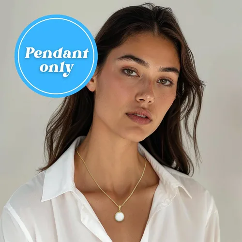 Vista 2 de Collar de Piedras Preciosas de Oro de 14K para Mujer - Collares de Oro Sólido - Collar con Colgante de Oro - Collar Llamativo de Oro para Mujer