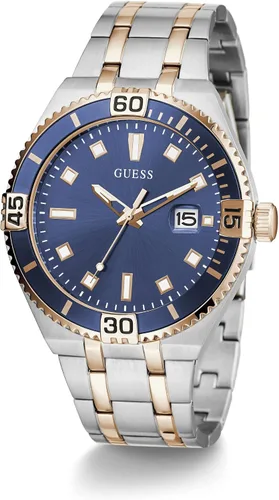 Vista 4 de GUESS Reloj de 3 manecillas de 1.772in con fecha, plateado