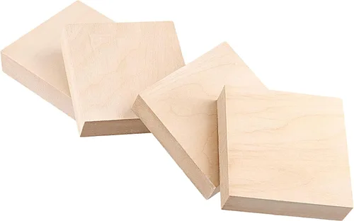 Vista 4 de LEXININ 30 bloques de madera sin terminar, bloques de tallado de tilo de 4 x 4 x 1 pulgadas, bloques cuadrados de madera para arte, manualidades
