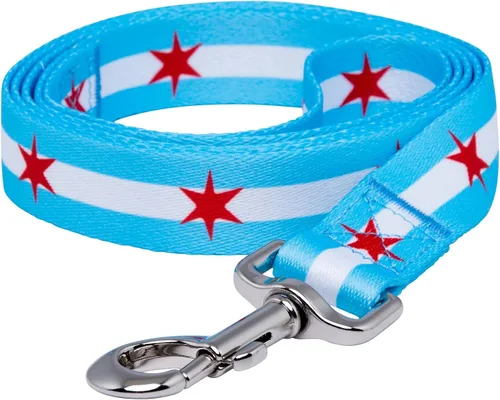 Vista 2 de Native Pup Correa para perro con bandera de Chicago (Chicago Big Stars)