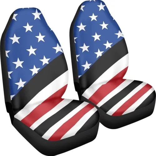 Vista 3 de Fundas de asiento de coche con estampado de bandera estadounidense, fundas cómodas para asientos de automóvil, duraderas, ajuste universal