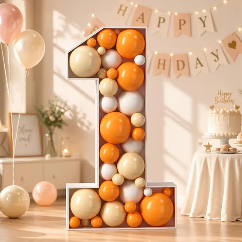 Vista 20 de Números de marquesina de 4 pies 0 iluminados para fiesta, cartón de espuma de 10º 50º 2026, decoraciones de fiesta de cumpleaños, telón de fondo