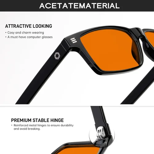 Vista 5 de ANYLUV Gafas de luz azul para hombre + lentes de bloqueo de luz azul para computadora de metal Al-Mg