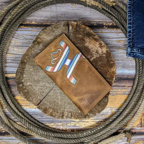 Vista 3 de HOOEY Cartera Rodeo de cuero para hombre Hands-Up- Sunset Serape
