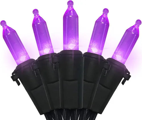 Vista 8 de Luces LED Naranjas de Halloween - 35 Luces de Cadena Naranjas de Navidad para Árbol Pequeño, Manualidades, Fiestas, Decoraciones de Halloween