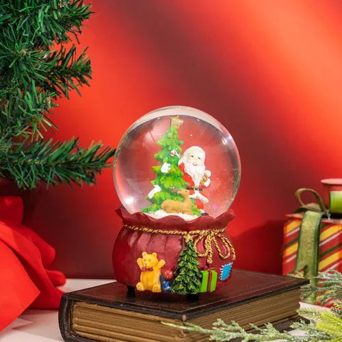 Vista 6 de DUSVALLY Bola de Nieve de Navidad, Bola de Cristal Musical con Purpurina Ideal para Amigos y Familia, Globo de Agua de Vidrio de 100 mm Enrollable