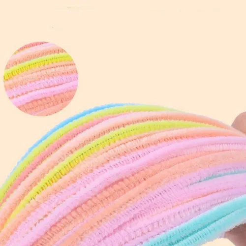 Vista 3 de 300 Pcs Thick Pipe Cleaners Bulk, Pastel Pink White Green (Lily Color)