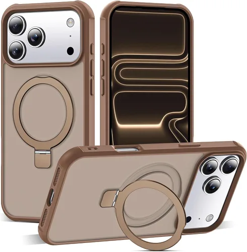 Vista 127 de SKYLMW - Funda compatible con iPhone 11 de 6.1 pulgadas, con soporte magnético invisible tipo anillo, funda translúcida de grado militar, compatible