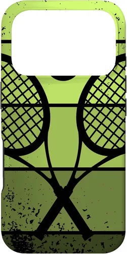Vista 27 de Raqueta de jugador de tenis con cancha de pelota de tenis Vintage Retro Case para iPhone 17